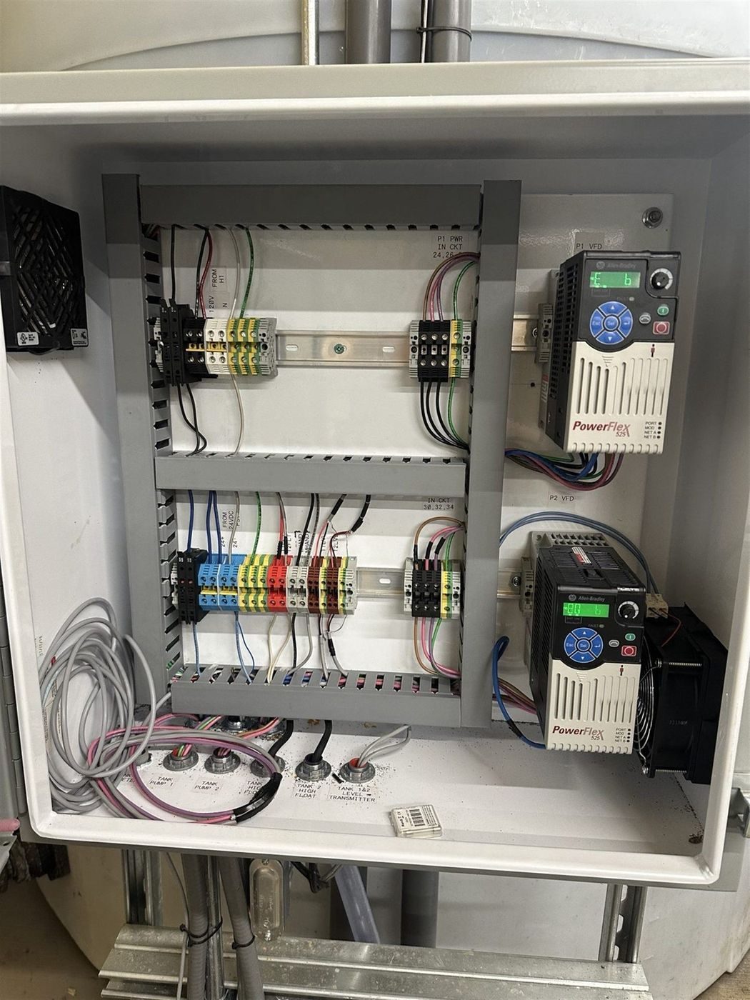 Control panel with VFDs